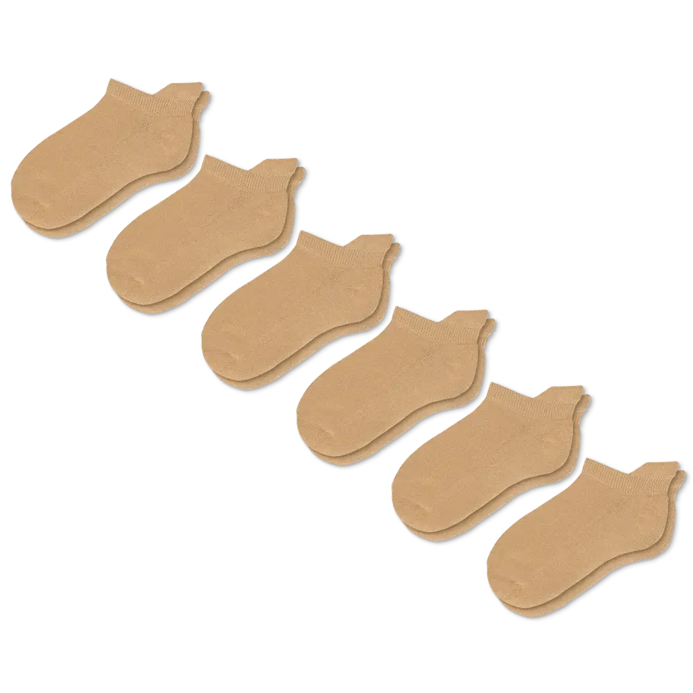 Padded Easy-Stretch Ankle Socks – Tan