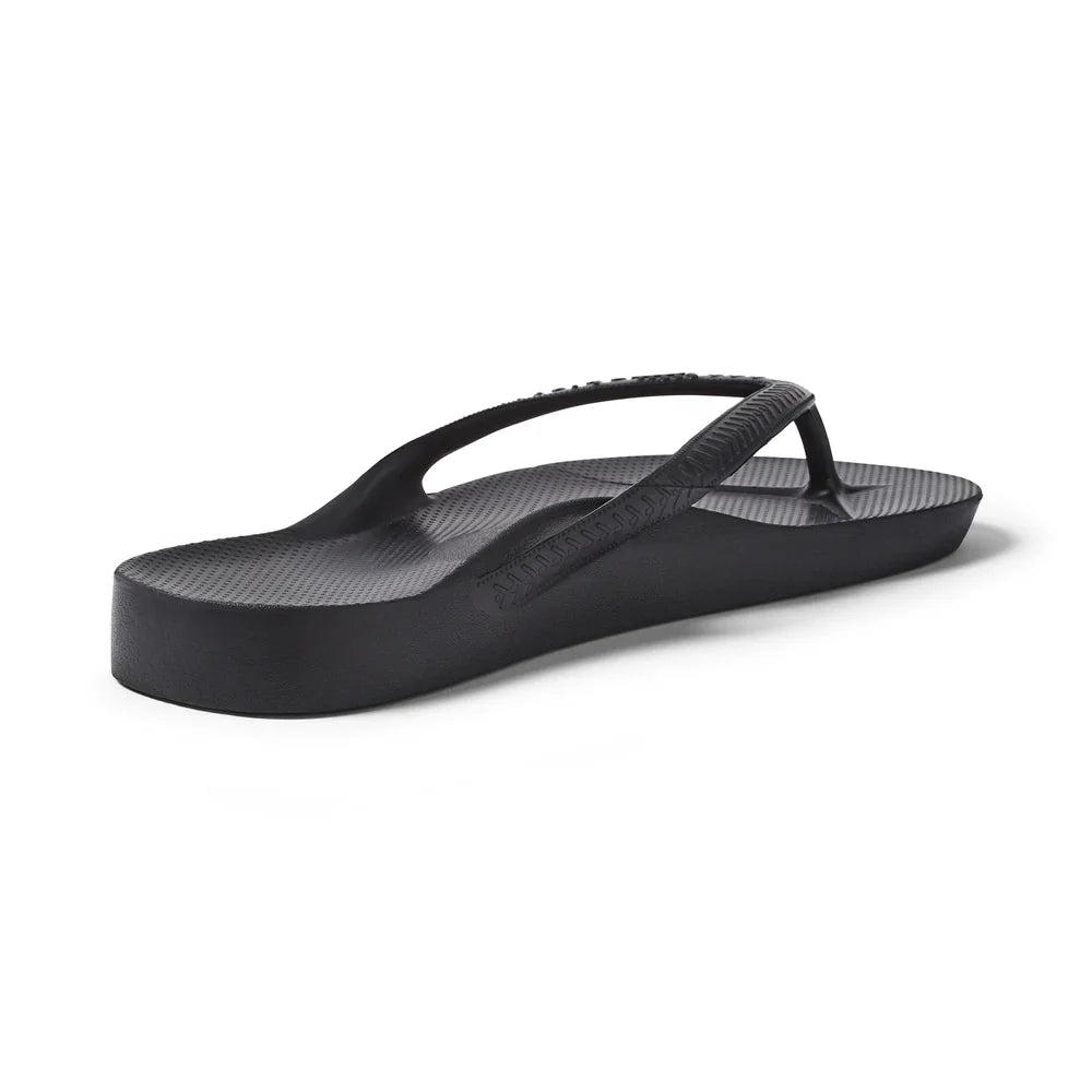 V-Strap Thong Sandals - Black