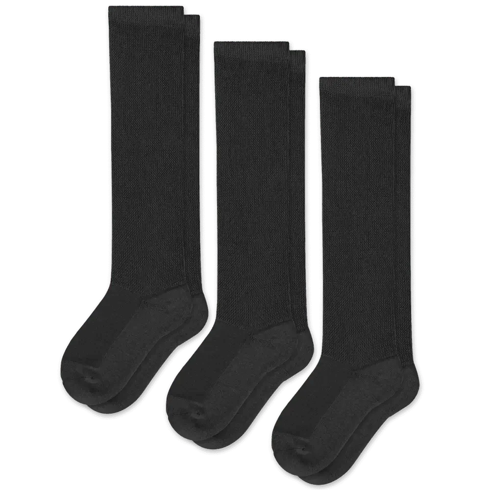 Padded Easy-Stretch Knee High Socks – Black