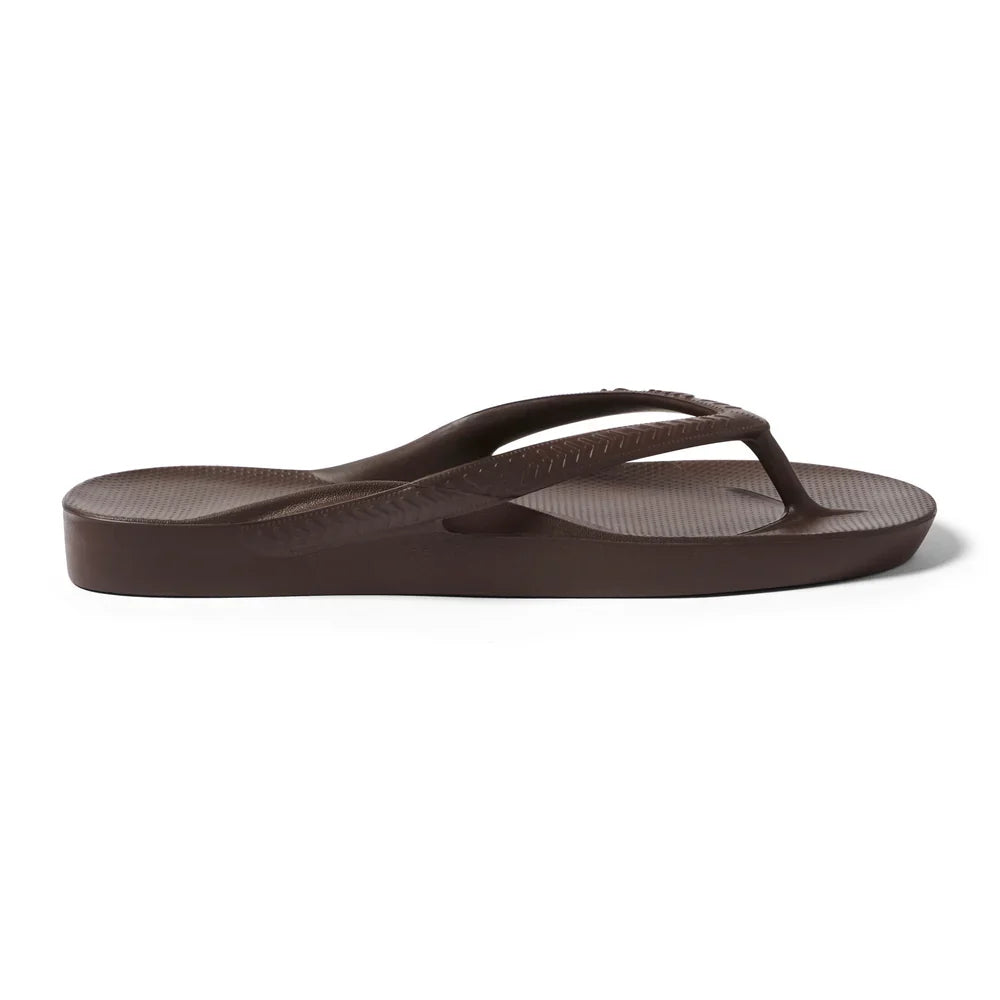 V-Strap Thong Sandals - Brown