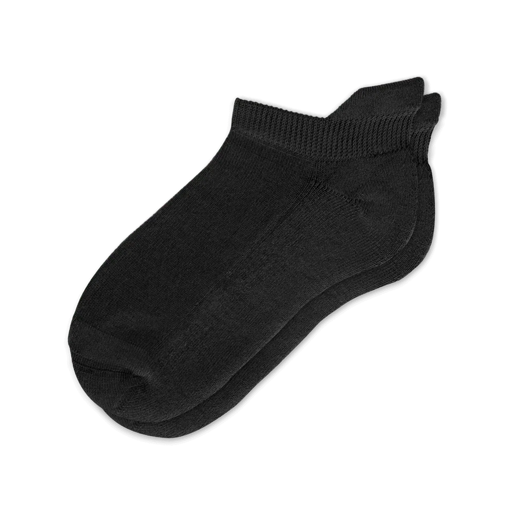 Padded Easy-Stretch Ankle Socks – Black