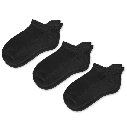 Padded Easy-Stretch Ankle Socks – Black