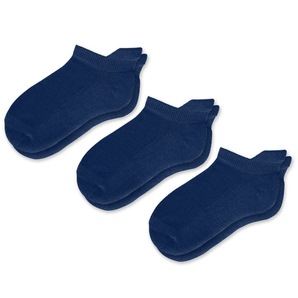 Padded Easy-Stretch Ankle Socks – Navy Blue