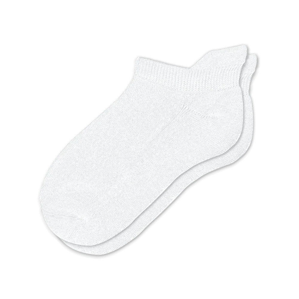 Padded Easy-Stretch Ankle Socks – White