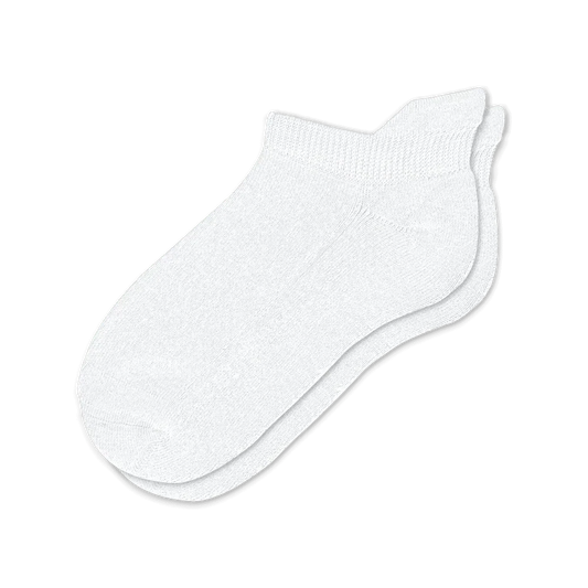 Padded Easy-Stretch Ankle Socks – White