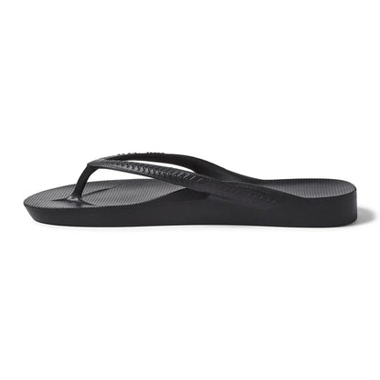 V-Strap Thong Sandals - Black