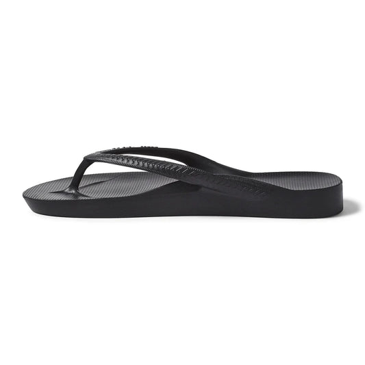 V-Strap Thong Sandals - Black
