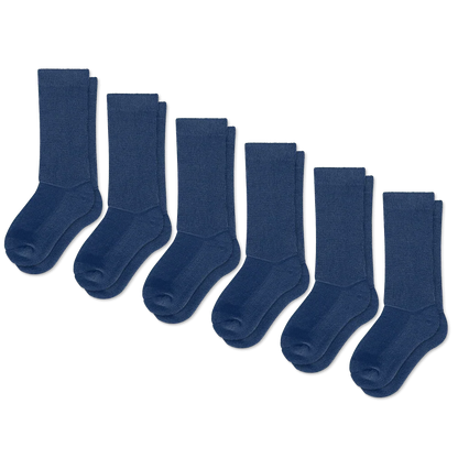 Padded Easy-Stretch Crew Socks – Navy Blue