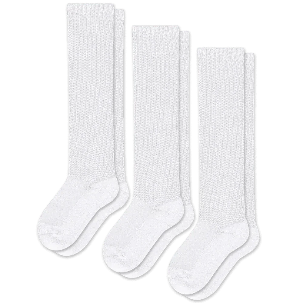 Padded Easy-Stretch Knee High Socks – White