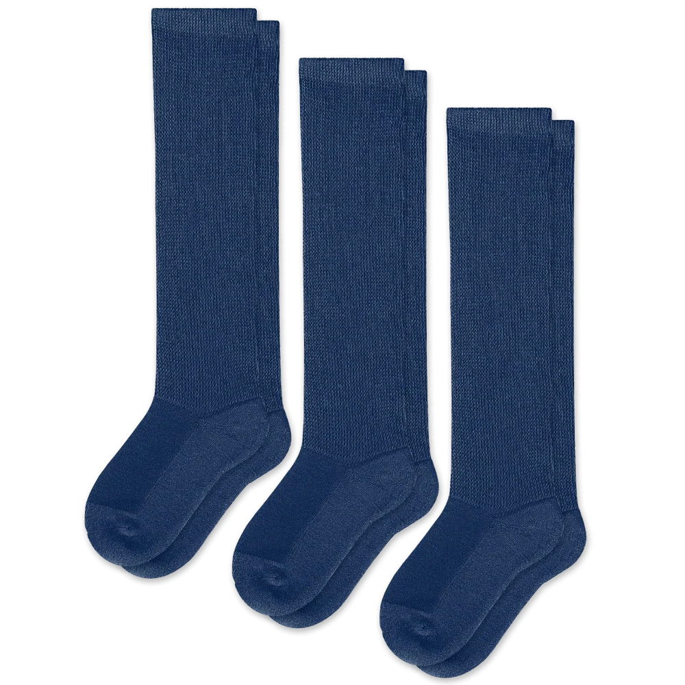 Padded Easy-Stretch Crew Socks – Navy Blue