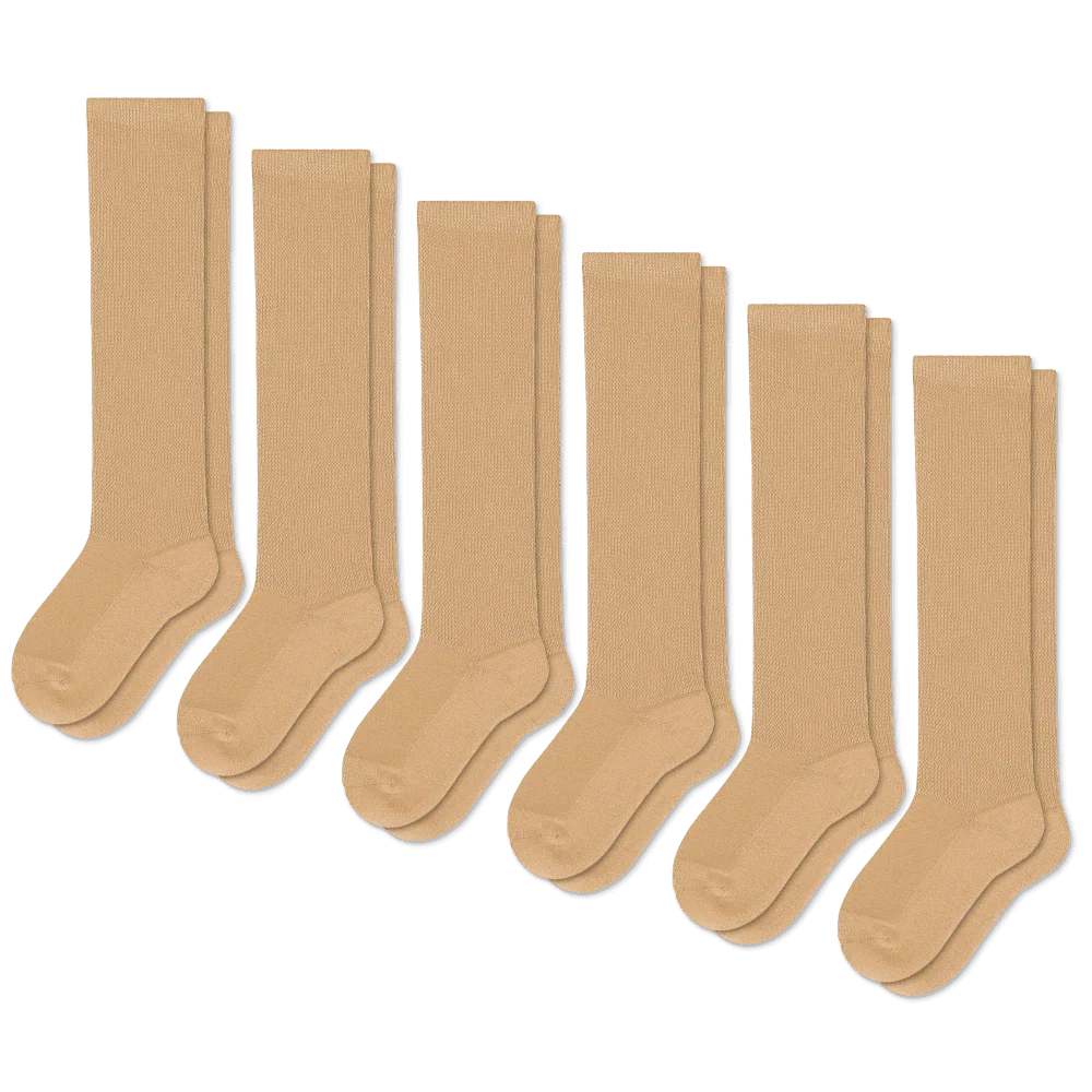 Padded Easy-Stretch Knee High Socks – Tan