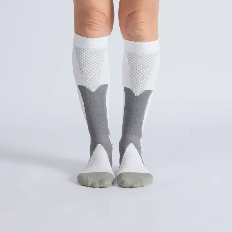 FlexRelief™ Compression Socks – Royal White Gray