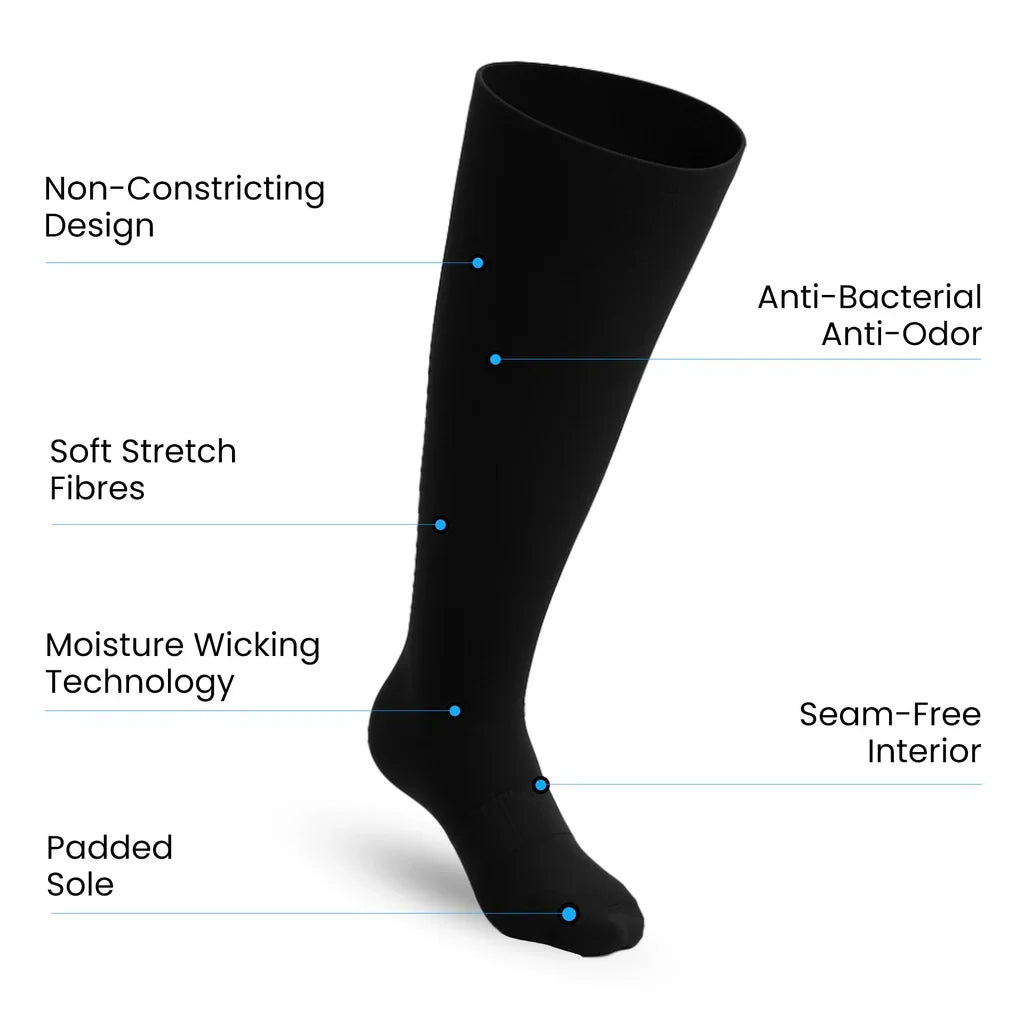 Padded Easy-Stretch Knee High Socks – Black