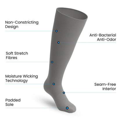 Padded Easy-Stretch Knee High Socks – Gray