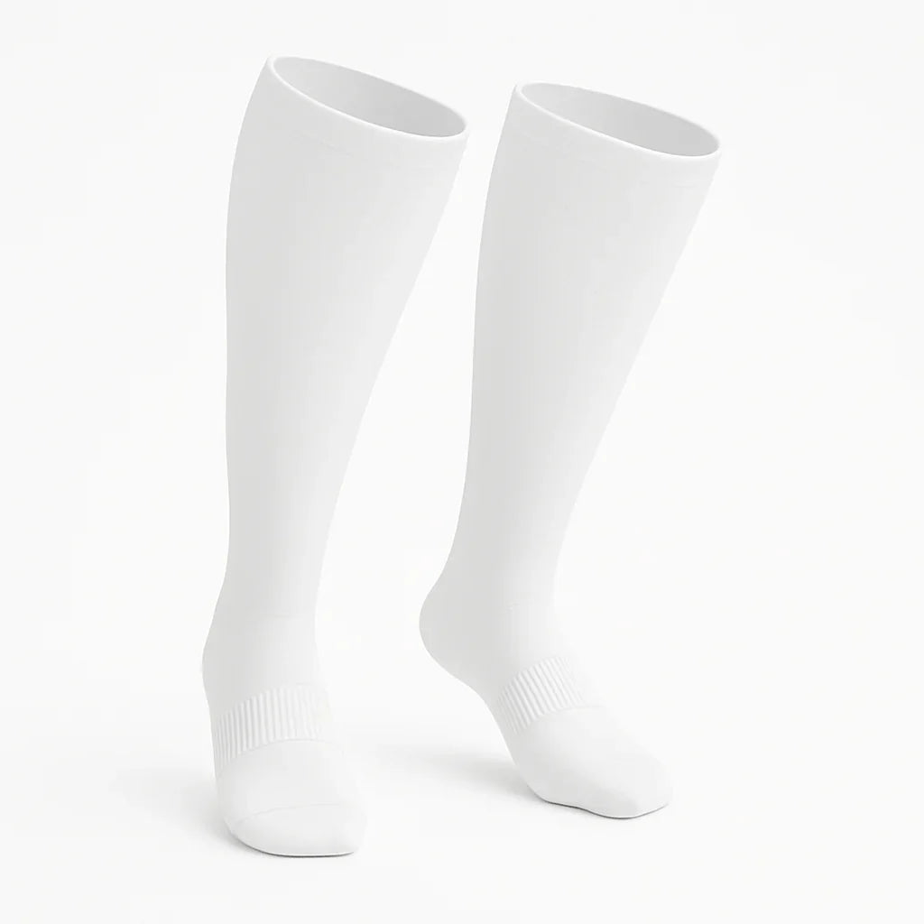 Padded Easy-Stretch Knee High Socks – White
